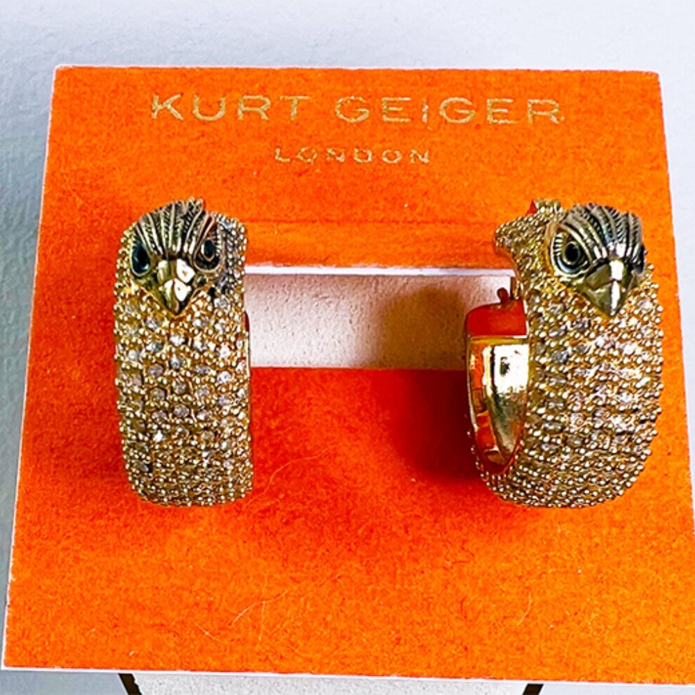 Kurt Geiger London | Eagle Pavé Huggie Hoop Earrings | NWT